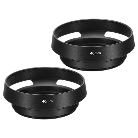 Uxcell 46mm Lens Hood, 2Pcs Standard Vented Matte Surface Inside Lens Hood, Black