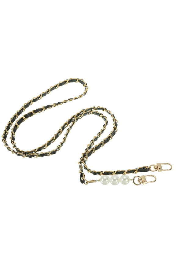 47 Inch Purse Chain Strap, Bags Chains Shoulder CrossBody Replacement for Handbags, Black/Gold