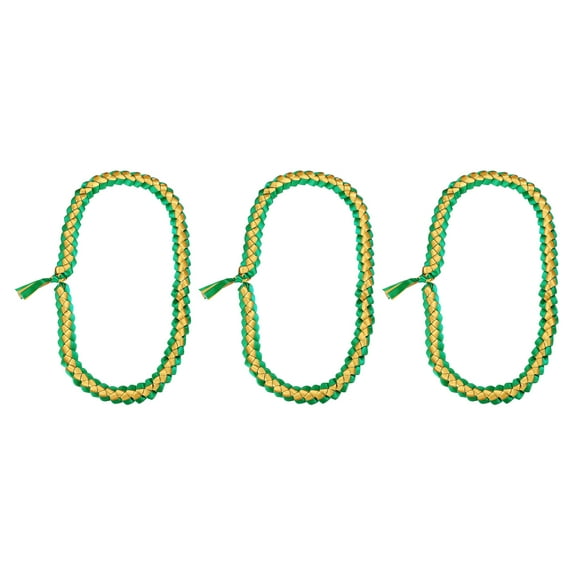Uxcell 47 inch Graduation Leis 3 Pcs Graduation Ribbon Leis Graduation Money Leis Class Bright Color DIY Green and Gold