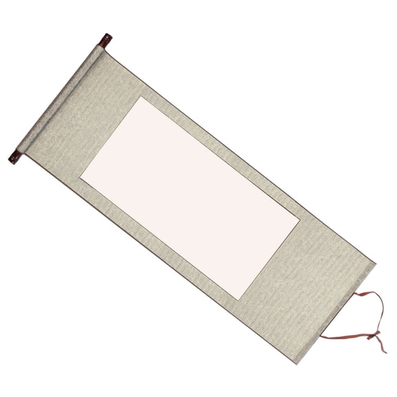 Uxcell 47x16 Inch Xuan Paper Scroll, Silk Half Raw Ripe Blank Hanging Xuan Paper Chinese Calligraphy, Dark Grey