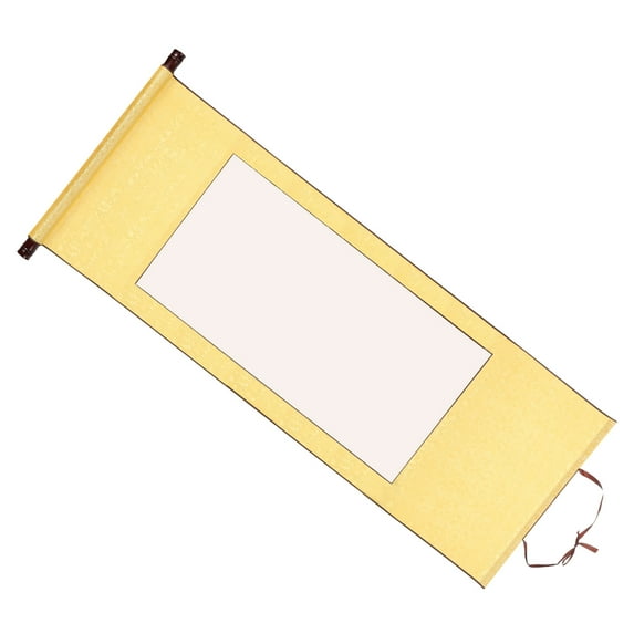 Uxcell 47x16 Inch Xuan Paper Scroll, Silk Half Raw Ripe Blank Hanging Xuan Paper Chinese Calligraphy, Yellow