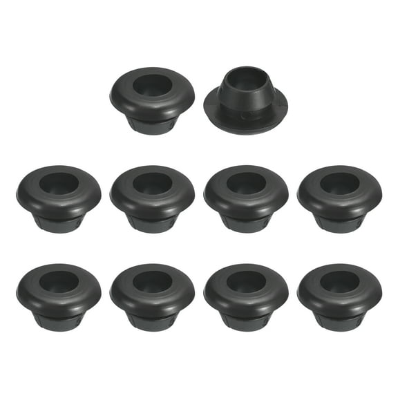 Uxcell 48 Pack Rubber Grommets, 7mm ID 9mm Drill Hole Double Sided Hollow Firewall Hole Plugs Round Electrical Wiring Gasket, Black