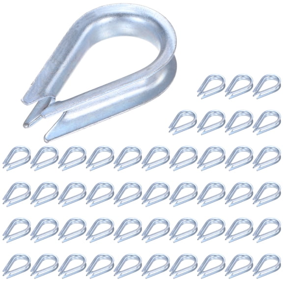 Uxcell 48-Pack Wire Rope Thimbles, M10 Carbon Steel 10mm Rope Thimble Rigging Wire Cable Protection