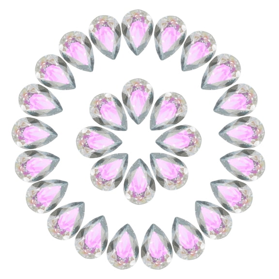 Uxcell 48 Pcs 3D Teardrop Rhinestones Diamond Nail Charm Crystal Pointback K9 Glass Rhinestones, 8x12mm, AB Transparent
