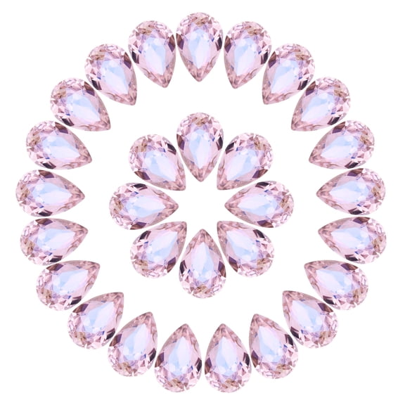 Uxcell 48 Pcs 3D Teardrop Rhinestones Diamond Nail Charm Crystal Pointback K9 Glass Rhinestones, 8x12mm, Rose Pink