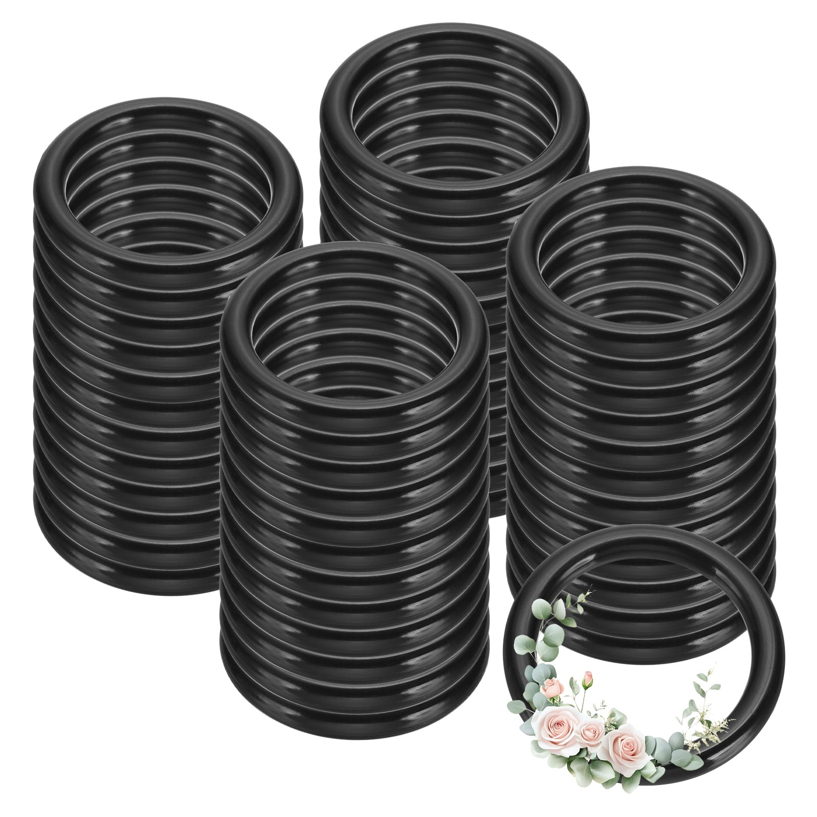 Uxcell 48 Pcs Dream Catcher Rings, 1.1 inch Floral Macrame Plastic O ...