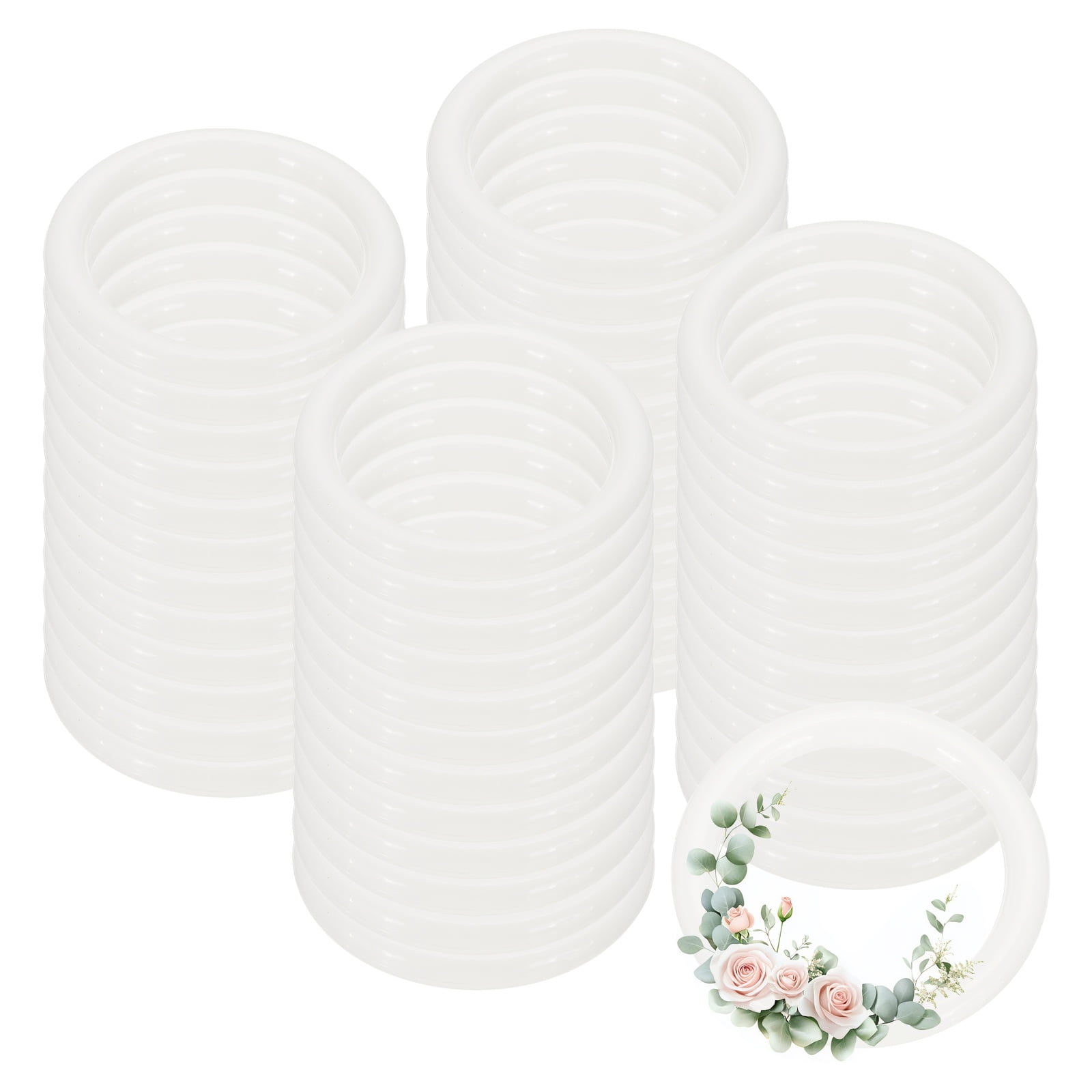 Uxcell 48 Pcs Dream Catcher Rings, 1.3 inch Floral Macrame Plastic O ...