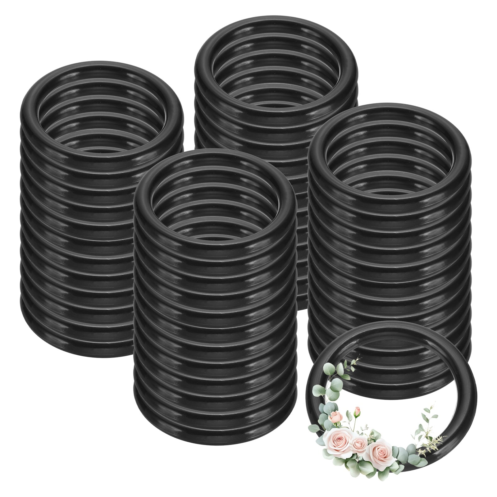 Uxcell 48 Pcs Dream Catcher Rings, 1.3 inch Floral Macrame Plastic O ...