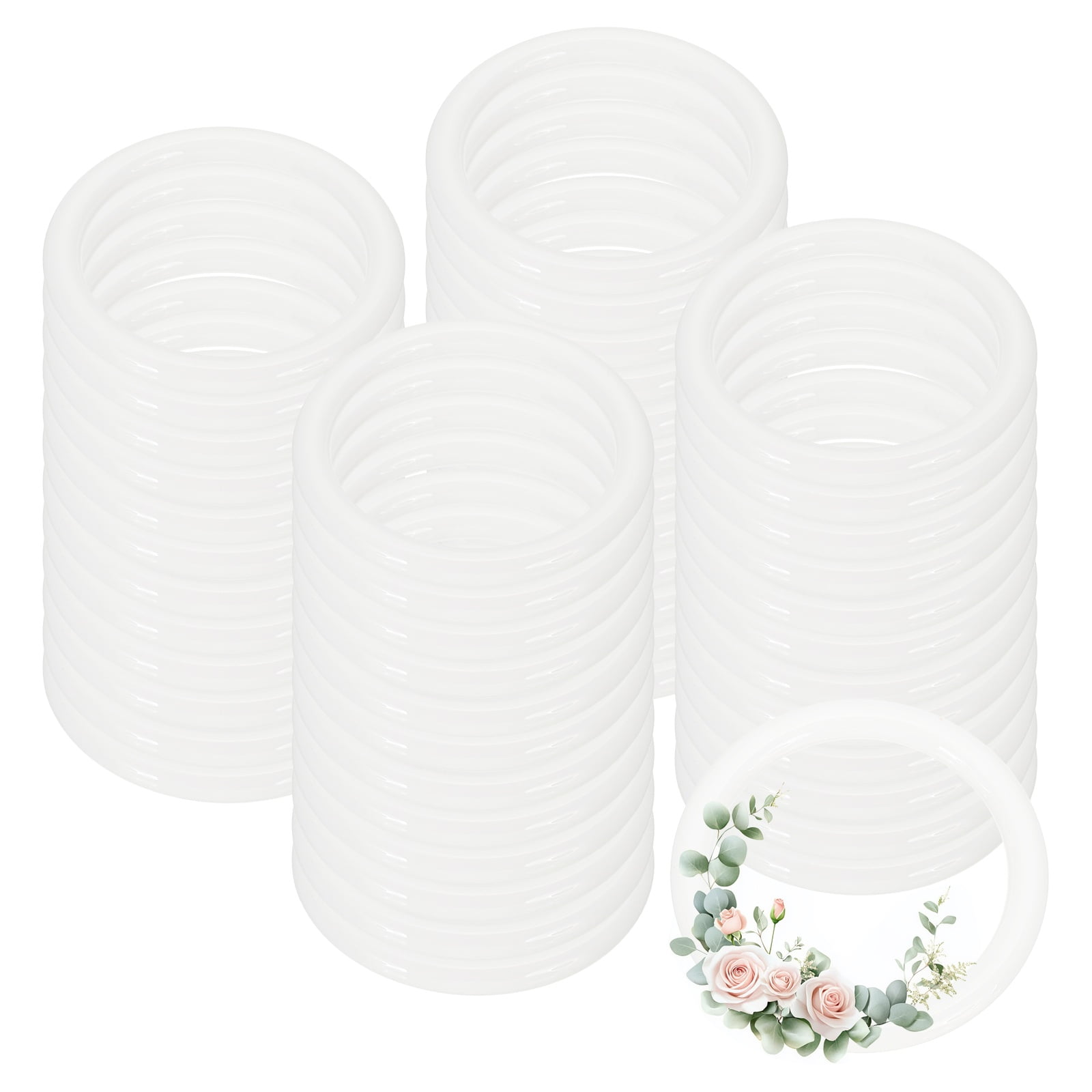 Uxcell 48 Pcs Dream Catcher Rings, 1.8 inch Floral Macrame Plastic O ...