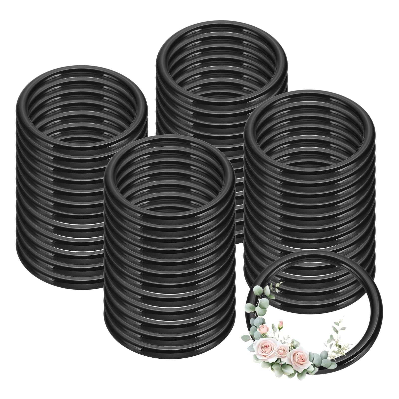 Uxcell 48 Pcs Dream Catcher Rings, 2.2 inch Floral Macrame Plastic O ...