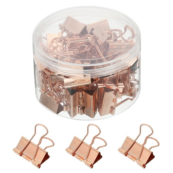 Uxcell 48 Pcs Metal Large Binder Clip Paper Binder Clip, Rose Gold, 1.7 x 1 Inch