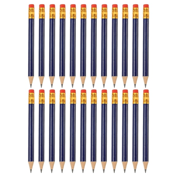 Uxcell 48 Pieces Golf Pencils, 4" Mini Pre Sharpened Pencils #2 HB Short Graphite Pencils Bulk with Eraser, Blue