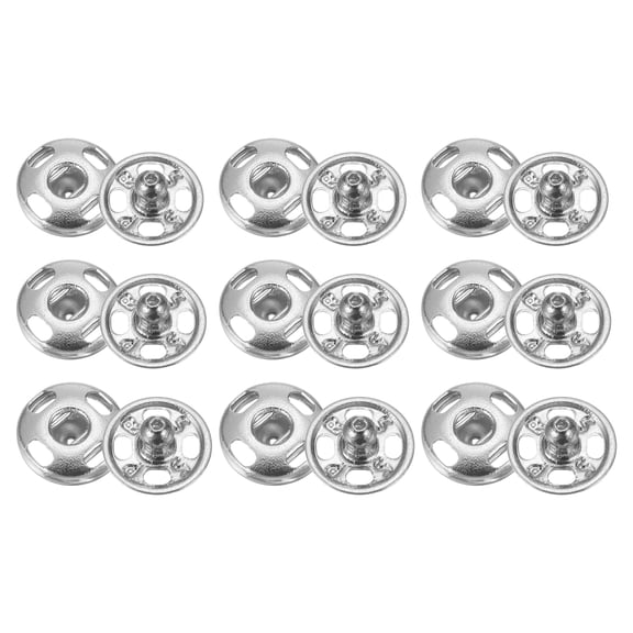 Uxcell 48 Set Sew-on Snap Buttons 8/10/12mm Metal Snap Fastener Buttons, White