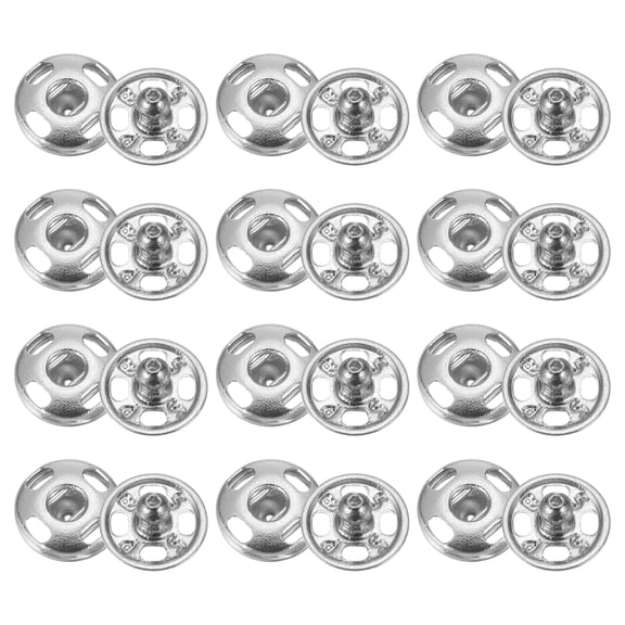 Uxcell 48 Set Sew-on Snap Buttons 8mm Metal Snap Fastener Buttons, White