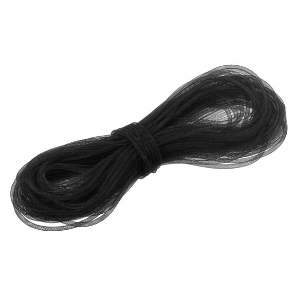 Uxcell 48 Yards Mesh Tube 3/16 Inch Decor Tubing Flex for Wreath,DIY Craft Black