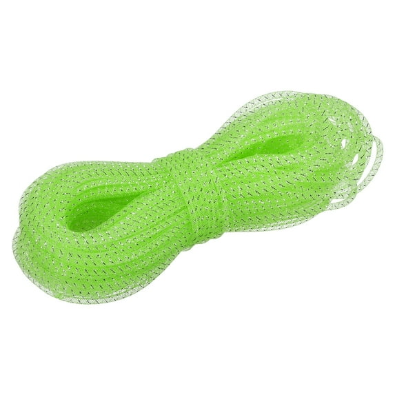 Uxcell 48 Yards Mesh Tube 3/16 Inch Decor Tubing Flex for Wreath,DIY Craft Fluorescent Green Silver