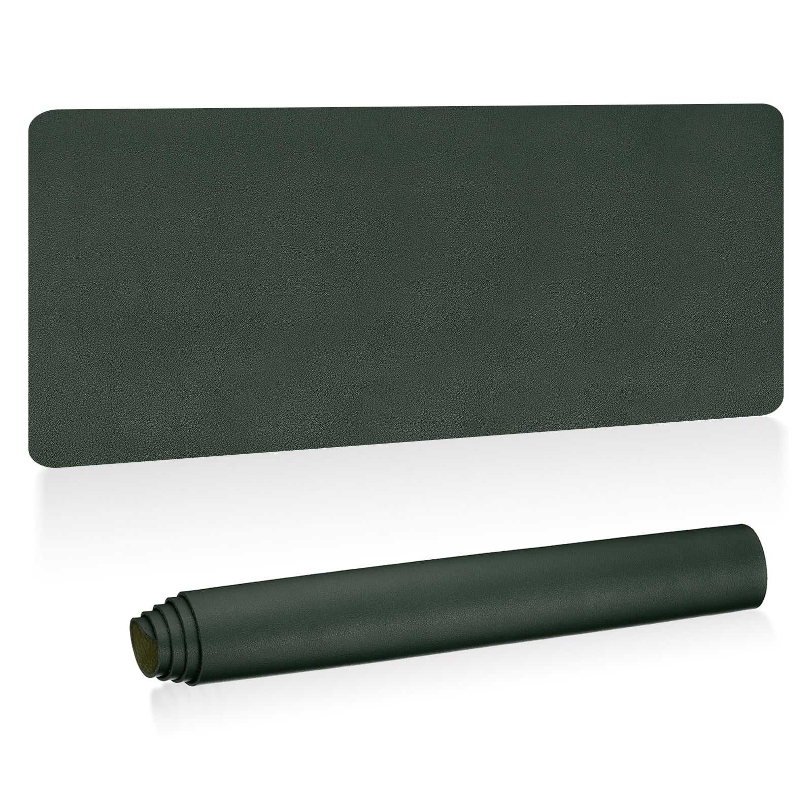 Uxcell 48"x17" Large Desk Mat, PU Leather Dual Side Large Desk Pad, Dark Green
