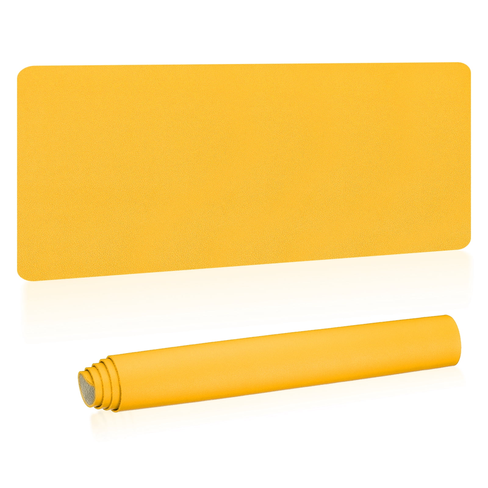 Uxcell 48"x17" Large Desk Mat, PU Leather Dual Side Large Desk Pad, Yellow