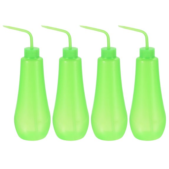 Uxcell 480mL Squeeze Washing Bottle Succulent Watering Spout, Green 4 Pack