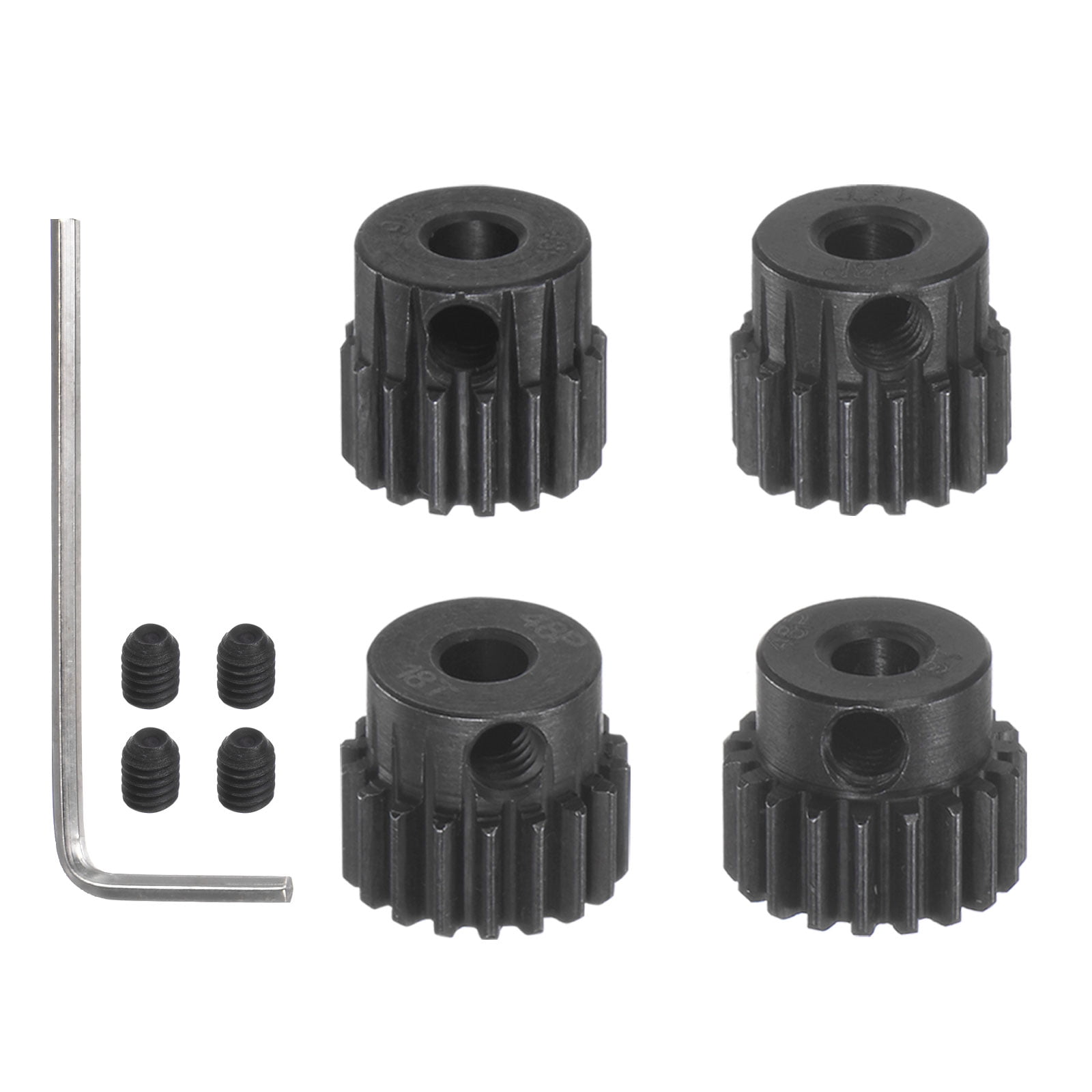 Set 5 Pignoni 32P Per Auto RC 1/10 - Albero 3,175mm, 16T-20T, In Lega Di Alluminio Temprato