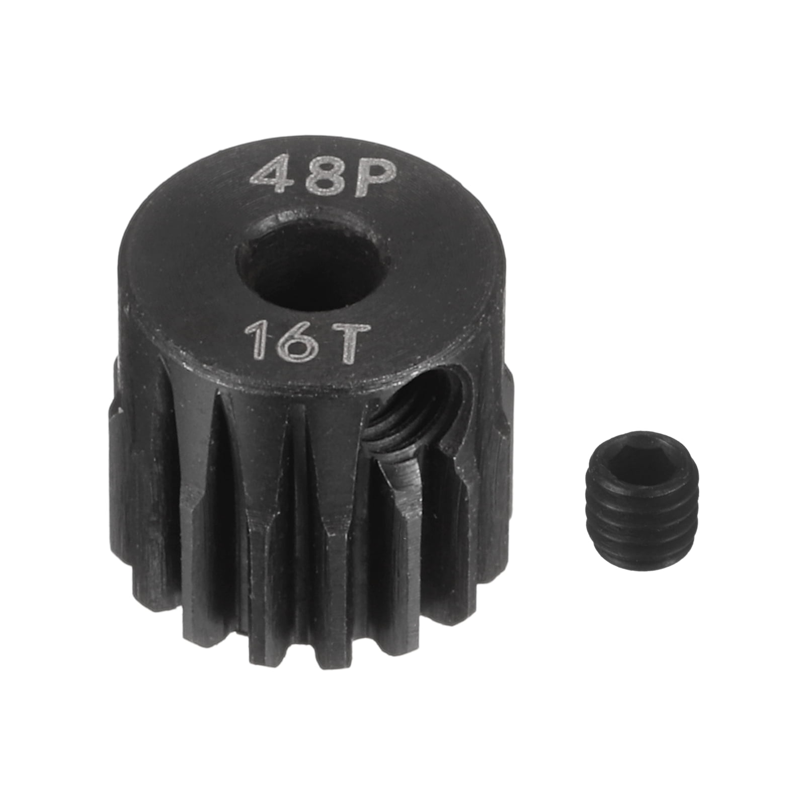Pinion Key Uxcell 48P Hardened Steel Pinion Gear, 16T 3.175mm Shaft Metal Motor ...