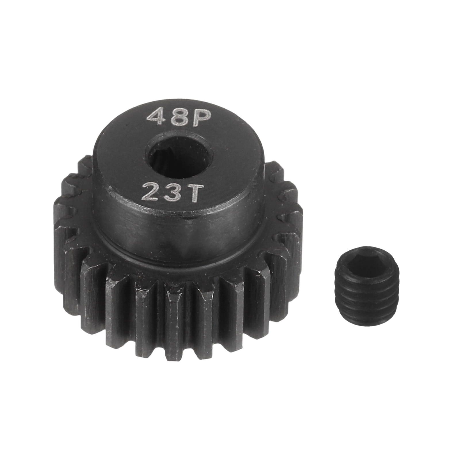 Pinion Key Uxcell 48P Hardened Steel Pinion Gear, 23T 3.175mm Shaft Metal Motor ...
