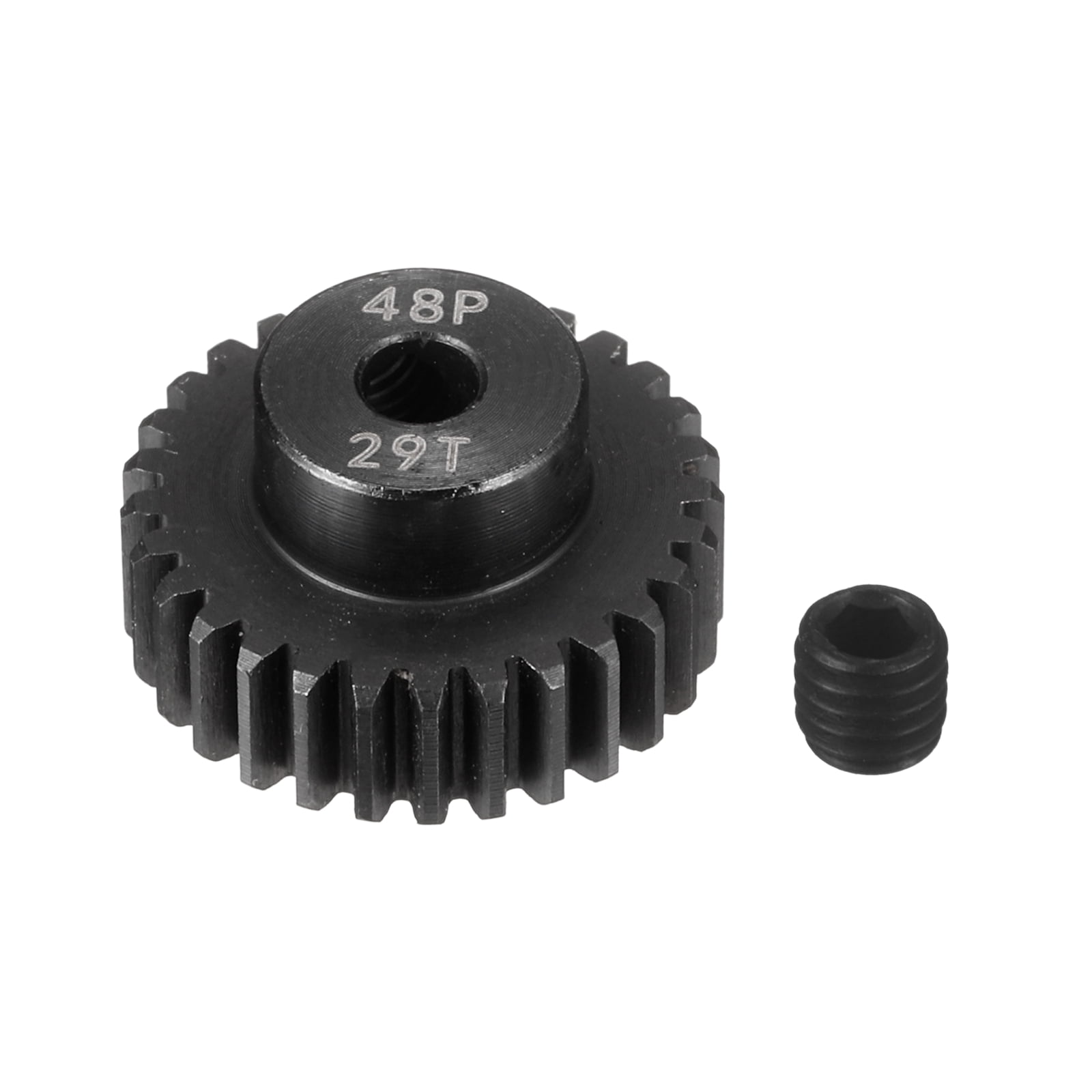 Pinion Key Uxcell 48P Hardened Steel Pinion Gear, 29T 3.175mm Shaft Metal Motor ...