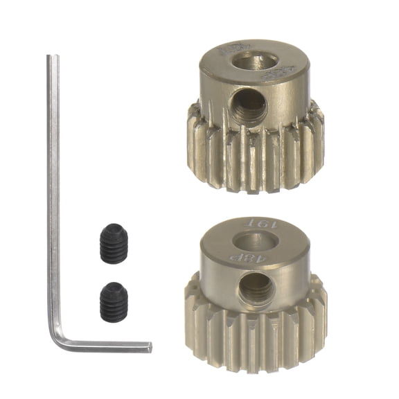 Uxcell 48P Pinion Motor Gear Set 18T 19T 1/8 inch RC Motor Shaft 7075 Aluminum