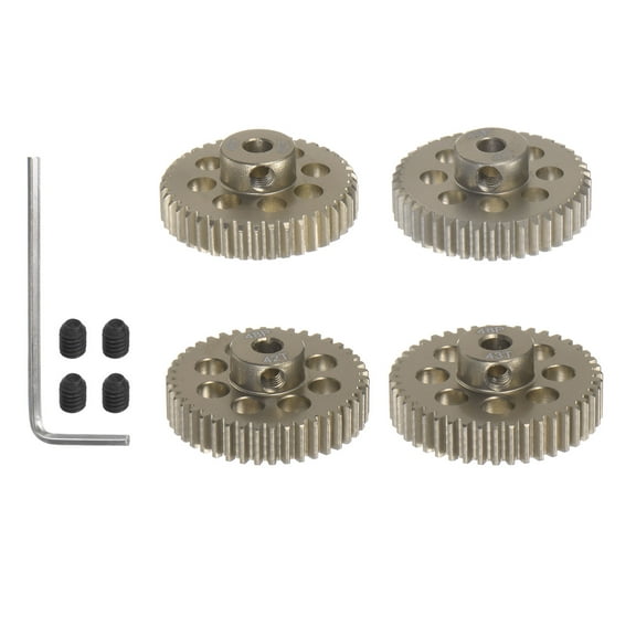 Uxcell 48P Pinion Motor Gear Set 40T 41T 42T 43T 1/8 inch RC Motor Shaft 7075 Aluminum