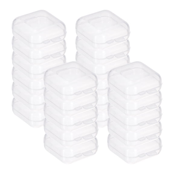 Uxcell 48Pcs Plastic Storage Containers, Rectangular Mini Clear Organizer with Lids, Transparent Storage Boxes for Beads, Small Craft Items, Jewelry Hardware, (33" x 17" x 1.3")