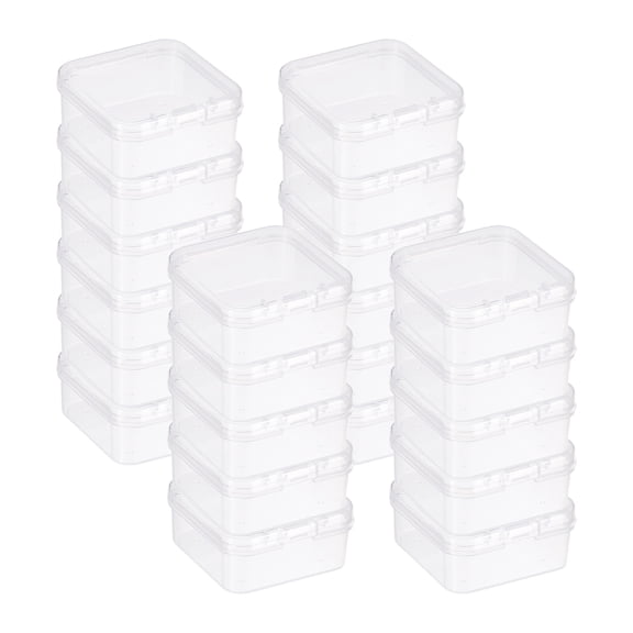Uxcell 48Pcs Plastic Storage Containers, Rectangular Mini Clear Organizer with Lids, Transparent Storage Boxes for Beads, Small Craft Items, Jewelry Hardware, (45" x 20" x 1.77")