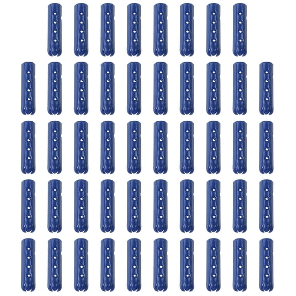 Uxcell 48Pcs Shoelace Tips, Alloy 23mm Open Mouth Aglets Shoes Lace Cords End Tip Cap Replacement for DIY Clothes Strings, Blue
