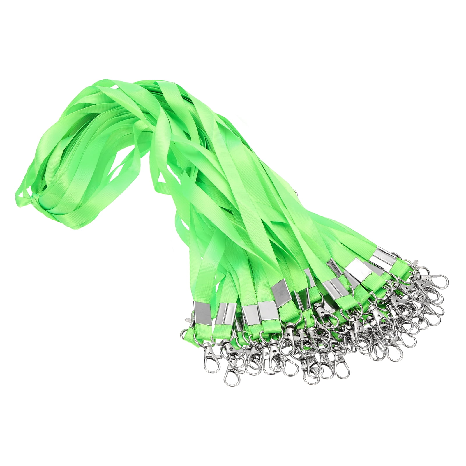 Uxcell 48cm Lanyards Bulk, 50Pcs Teacher Lanyards for ID Badges Keys Badge Lanyard Durable Personalized with Clip for ID Card, Green