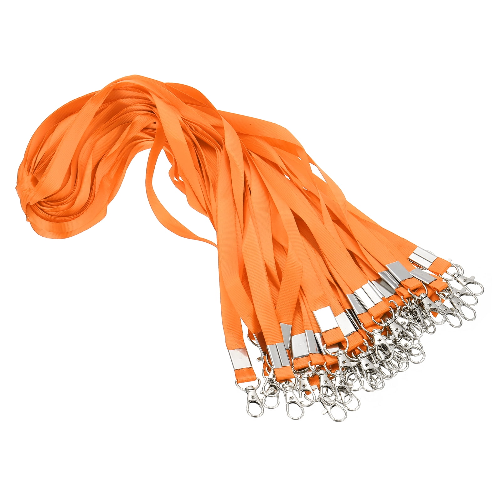 Uxcell 48cm Lanyards Bulk, 50Pcs Teacher Lanyards for ID Badges Keys Badge Lanyard Durable Personalized with Clip for ID Card, Orange