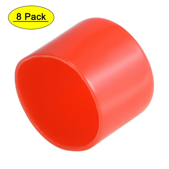 Uxcell 48mm ID Red Screw Thread Protectors Vinyl End Caps 8 Pack