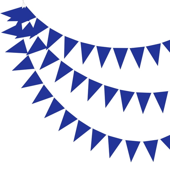 Uxcell 49ft Pennant Banner Flags, Felt Fabric Pennant Flags for Carnival Wedding Birthday Party Decorations Navy Blue