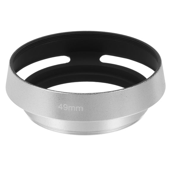 Uxcell 49mm Lens Hood, Universal Metal Hollow Curved Screw-in Vented Lens Hood, Silver
