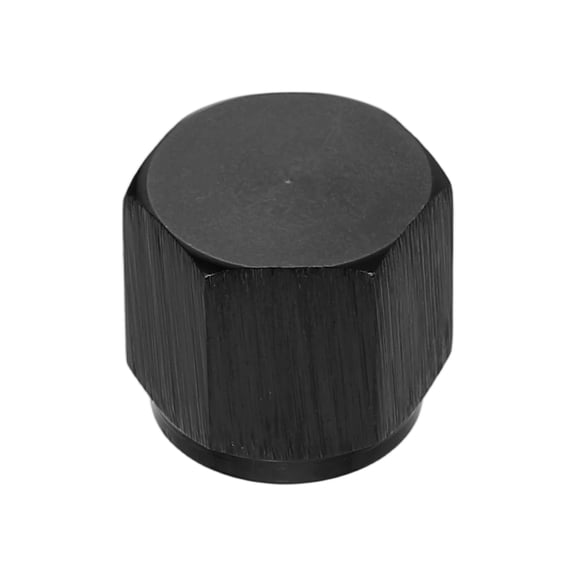 Uxcell 4AN Female Flare Cap Block Off Fitting Plug Adapter Aluminum Female Flare Cap Port Fitting Nut Universal Car Accessories for Fuel Oil Line System, Black