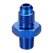 Uxcell 4AN Male to 1/8" NPT Male Straight Flare Adapter Pipe Thread Fitting Adapter Aluminum Fuel Hose Line Fitting for Vehicles, Blue