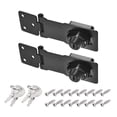 thumbnail image 1 of Uxcell 4Inch Keyed Hasp Locks Twist Knob Locking Hasp Lock Keyed Different 2 Pack, Black, 1 of 7