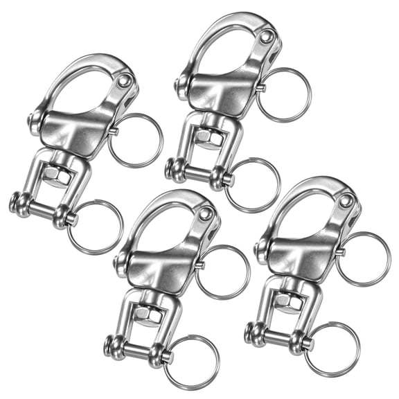 Uxcell 4PCS 70 mm 316 Stainless Steel Jaw Swivel Shackle 500KG Sailing Rigging/Camping/Marine