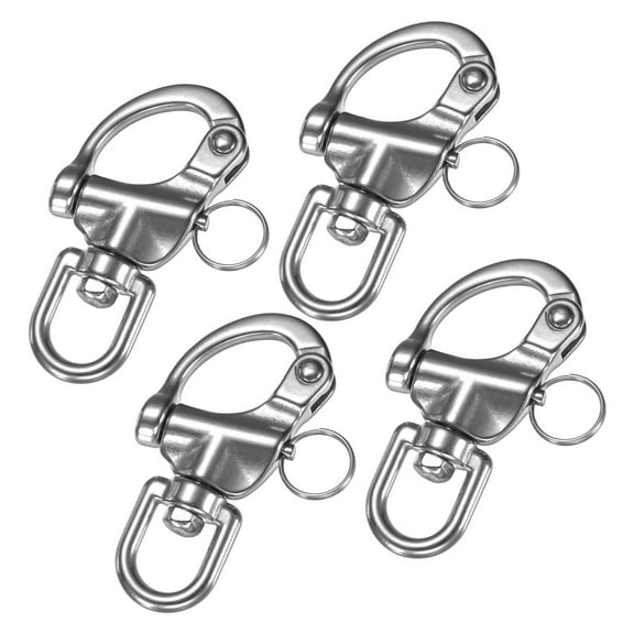 Uxcell 4PCS 87 mm 316 Stainless Steel Swivel Eye Snap Shackle 700KG Sailing Rigging/Camping/Marine