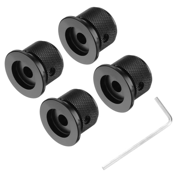 Uxcell 4PCS Aluminium Potentiometer Knobs 1/4"x1", Volume Tone Control Knobs, Black