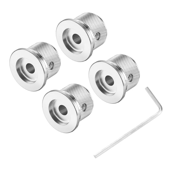 Uxcell 4PCS Aluminium Potentiometer Knobs 1/4"x1", Volume Tone Control Knobs, Silver