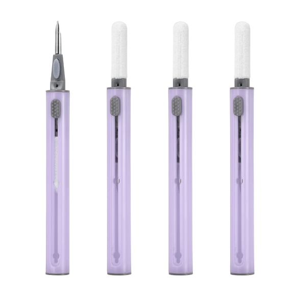 Uxcell 4PCS Earphone Cleaner Kit - Ultra Portable Multi-Function Cleaner Kit Soft Brush for Bluetooth Earphones Case Cleaning Tools, Pinkish Purple
