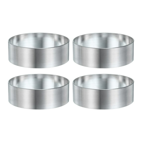 Uxcell 4PCS English Muffins Rings 2.36 Inch Crumpet Rings Stainless Steel Pastry Ring