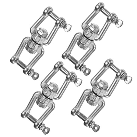 Uxcell 4PCS M4 304 Stainless Steel Jaw to Jaw Swivel Shackle 90KG Sailing Rigging/Camping/Marine