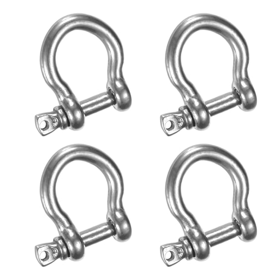 Uxcell 4PCS M4 304 Stainless Steel Screw Pin Anchor Shackle 100KG Camping Chains/Wire Rope Outdoor