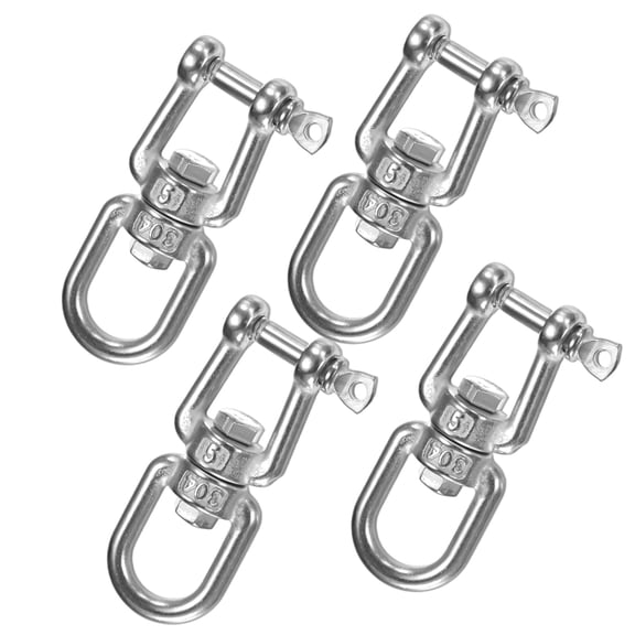 Uxcell 4PCS M5 304 Stainless Steel Jaw and Eye Swivel Shackle 130KG Sailing Rigging/Camping/Marine