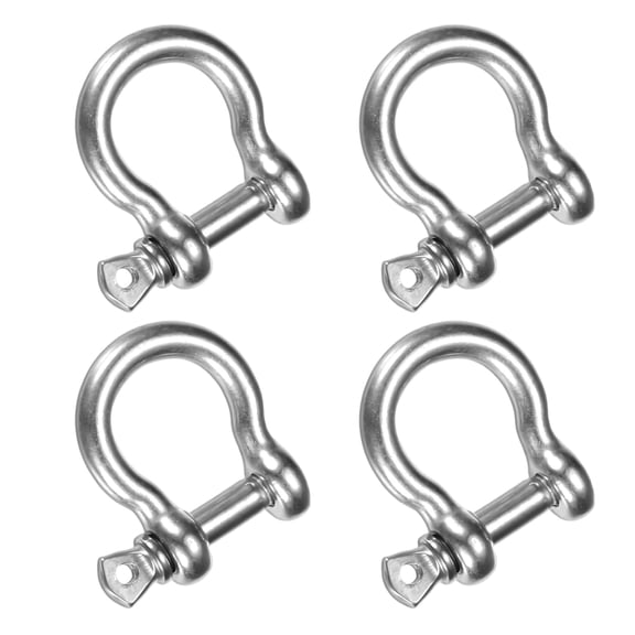 Uxcell 4PCS M5 304 Stainless Steel Screw Pin Anchor Shackle 160KG Camping Chains/Wire Rope Outdoor